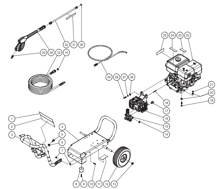 MITM WP-3400-5MHB pressure washer parts and manual